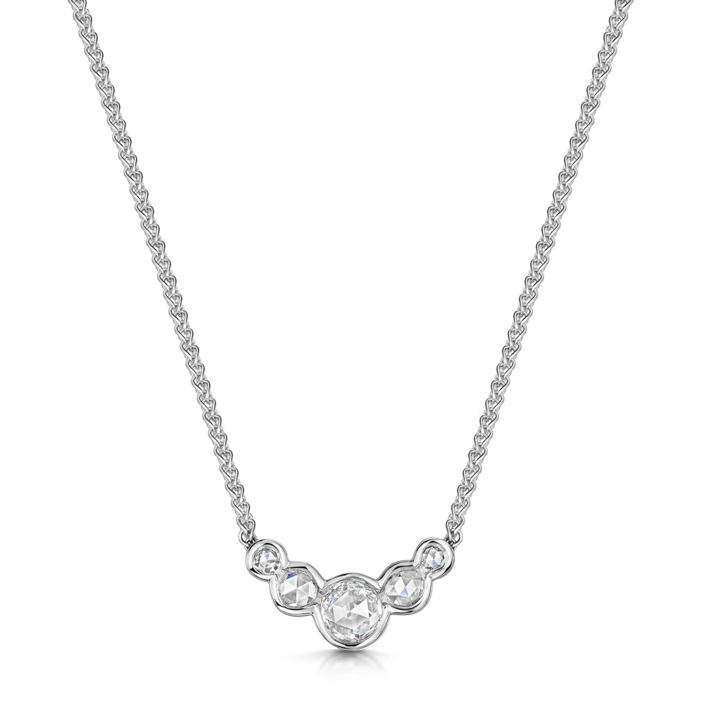Rose Cut Diamond Necklace in Platinum
