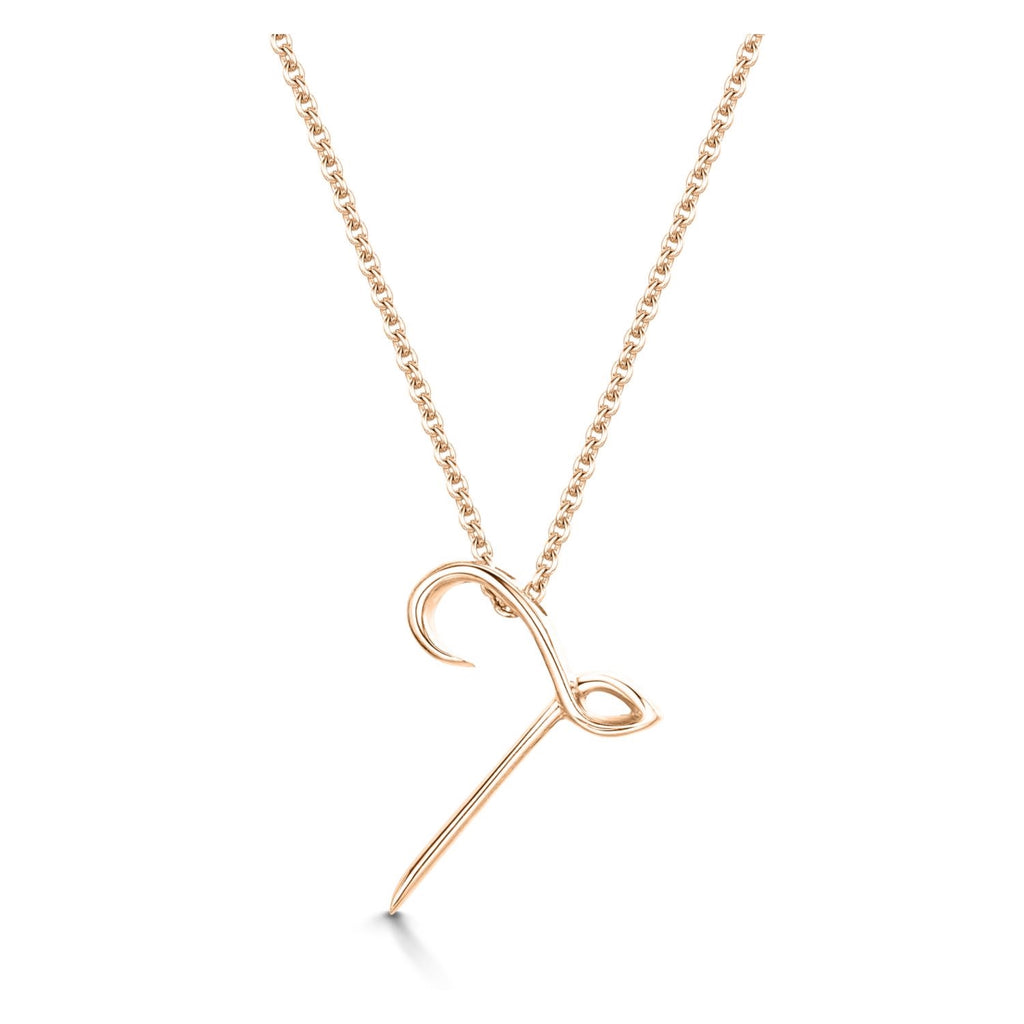 Rose Gold Letter T Initial Pendant & Chain