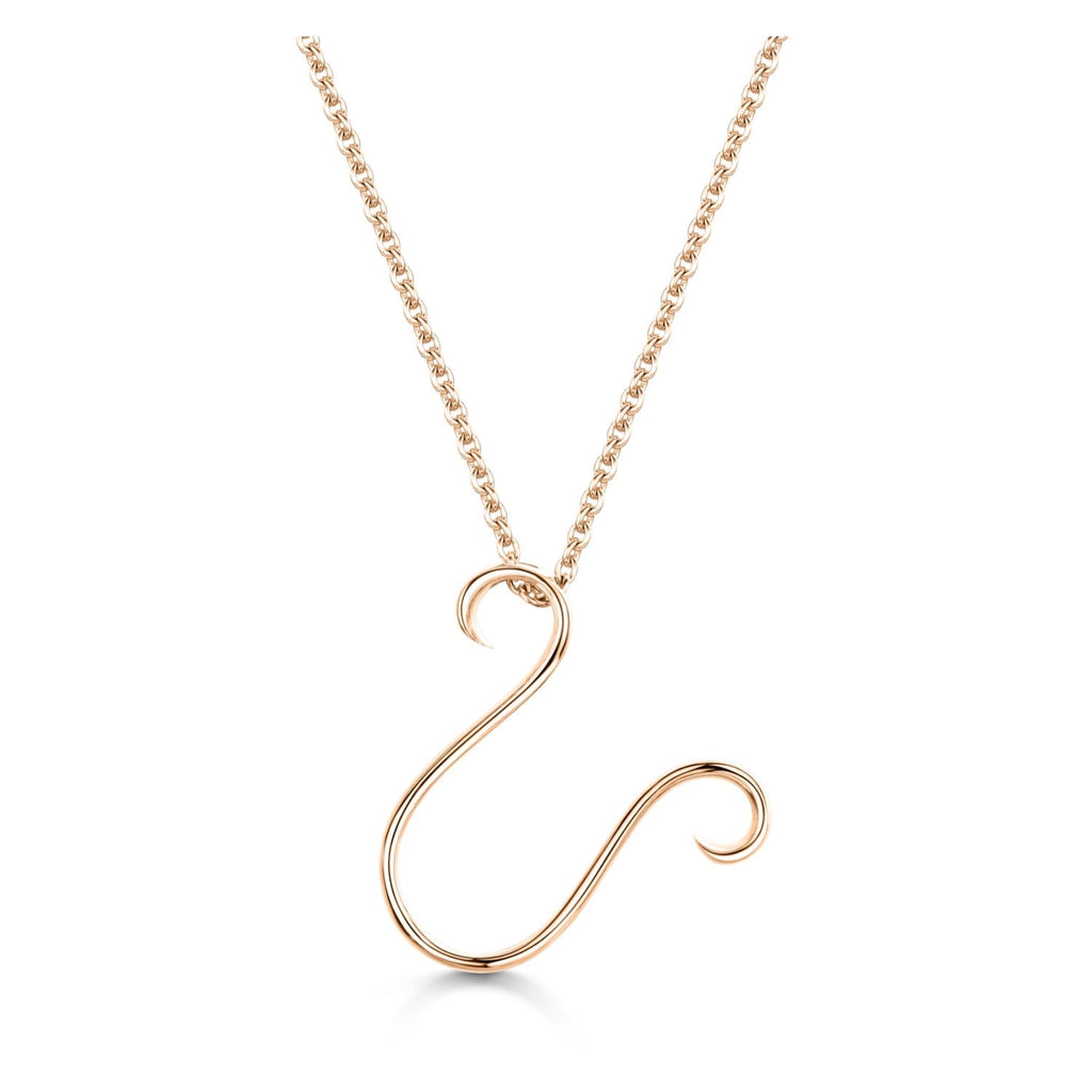 Rose Gold Letter U Initial Pendant & Chain