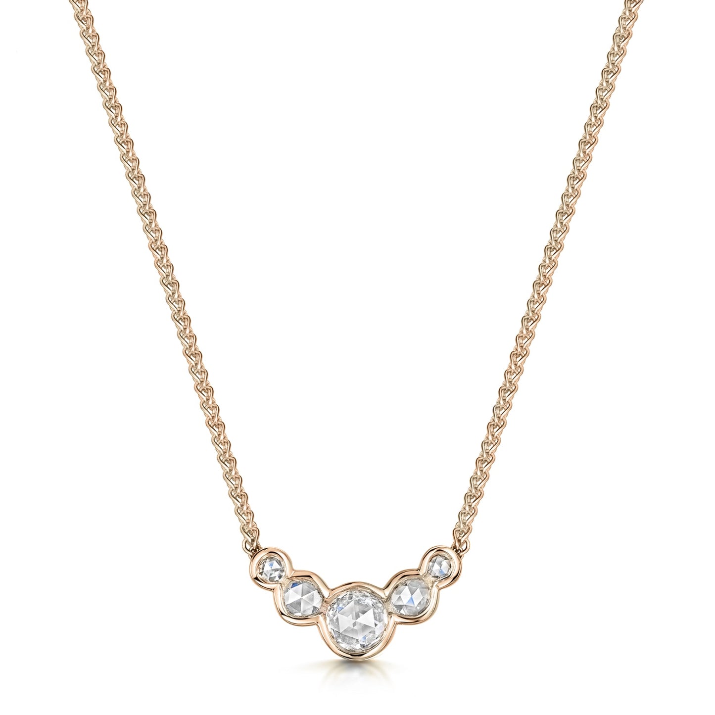 Rose Gold Rose Cut Diamond Necklace
