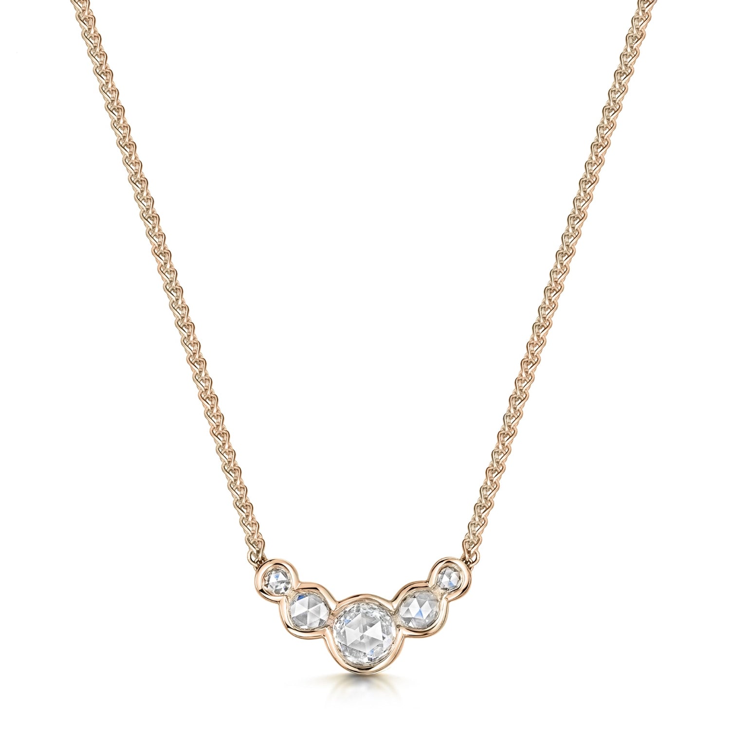 Rose Gold Rose Cut Diamond Necklace