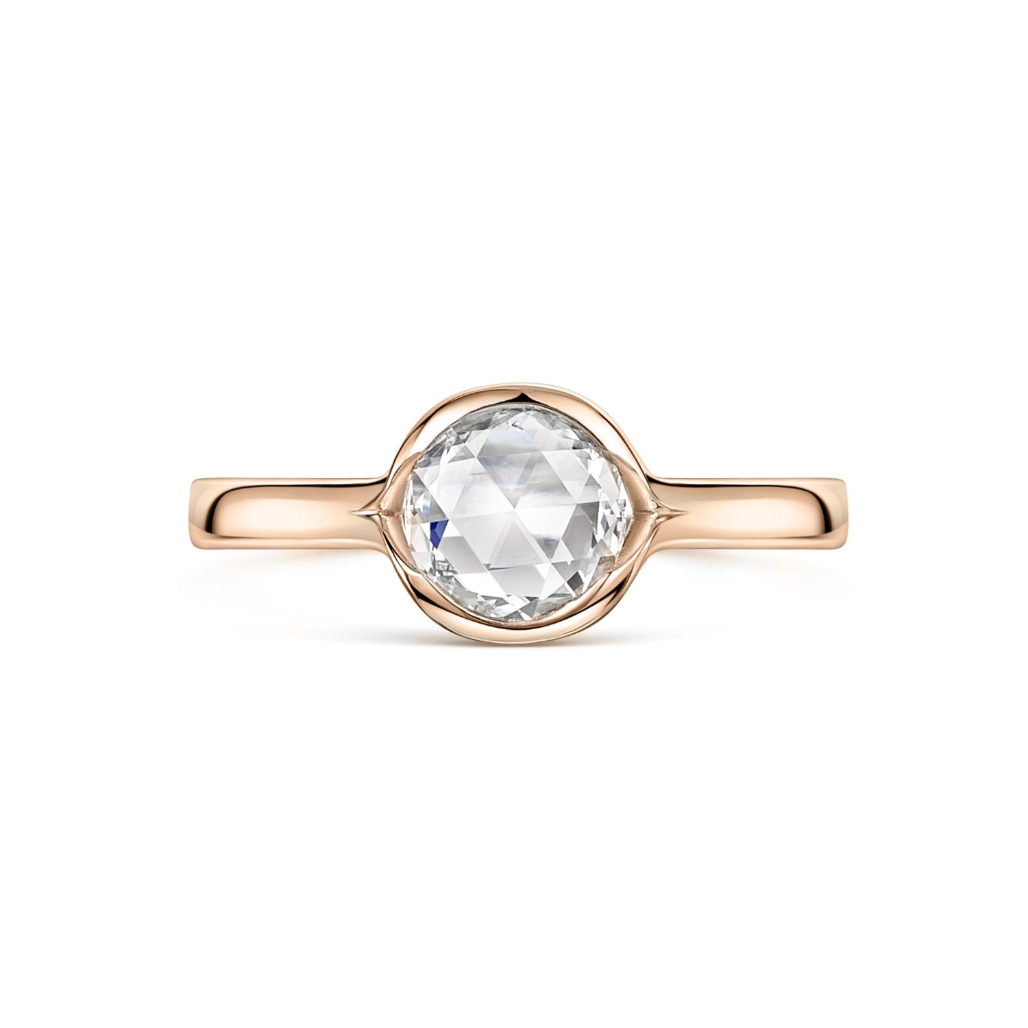 Rose gold Rose Cut Diamond Solitaire Engagement Ring