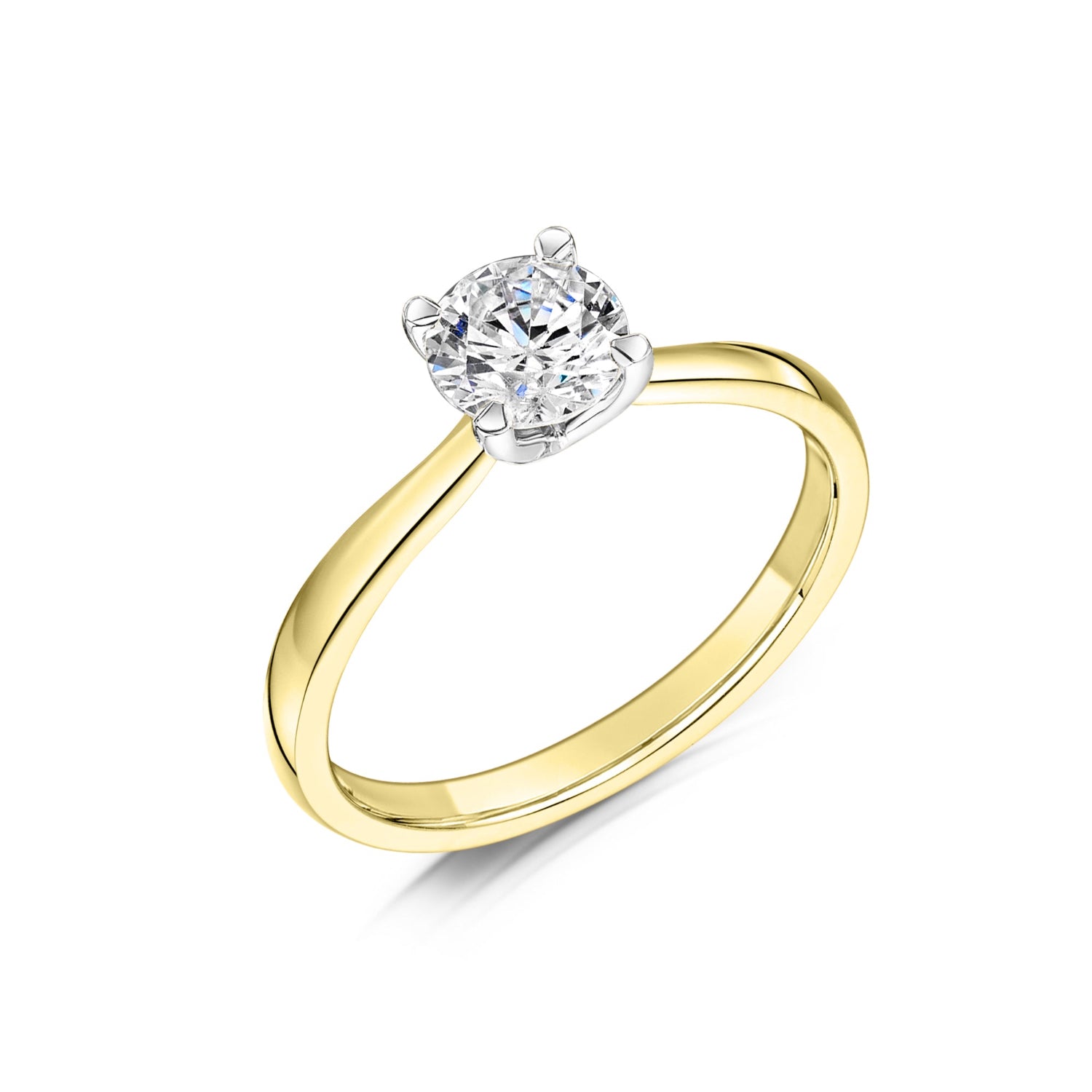 Simple Round Diamond Solitaire in 18ct yellow gold