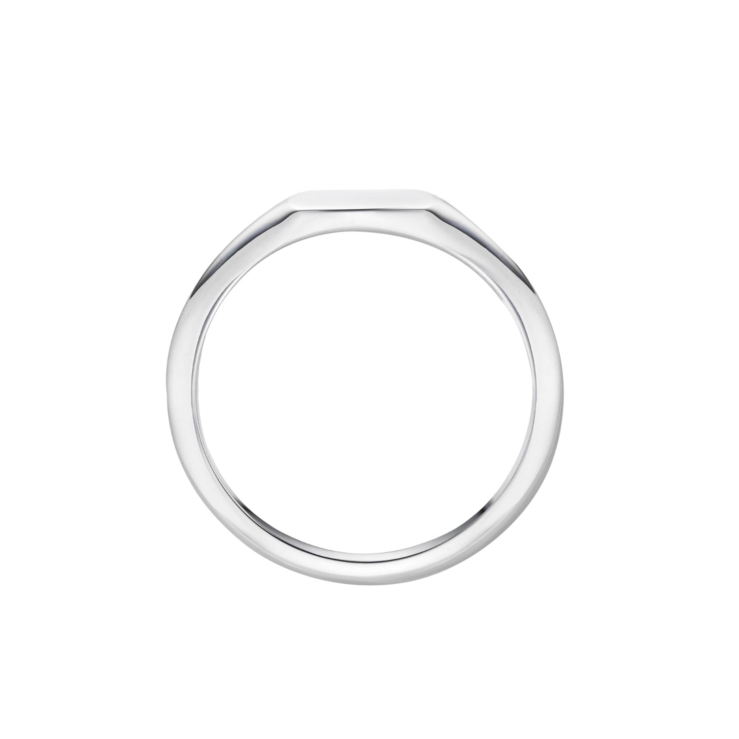 Solid Platinum Cushion Signet Ring for engraving - side