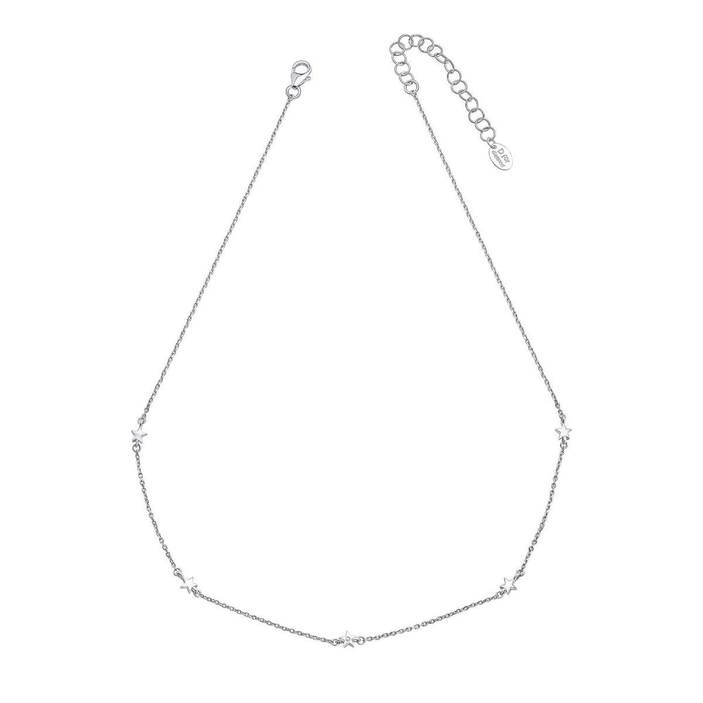 Girls silver Diamond star necklace 