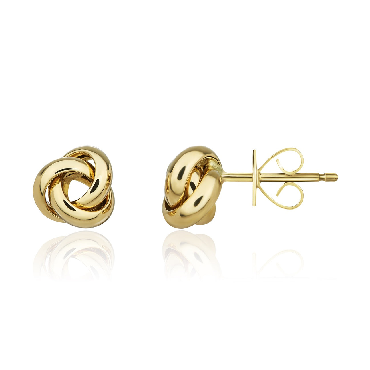 riple knot studs earrings in 18ct Yellow gold