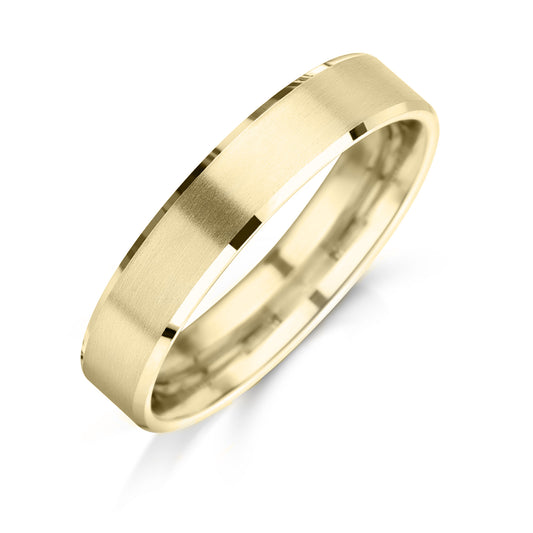 Men's Brushed Yellow Gold Wedding Ring