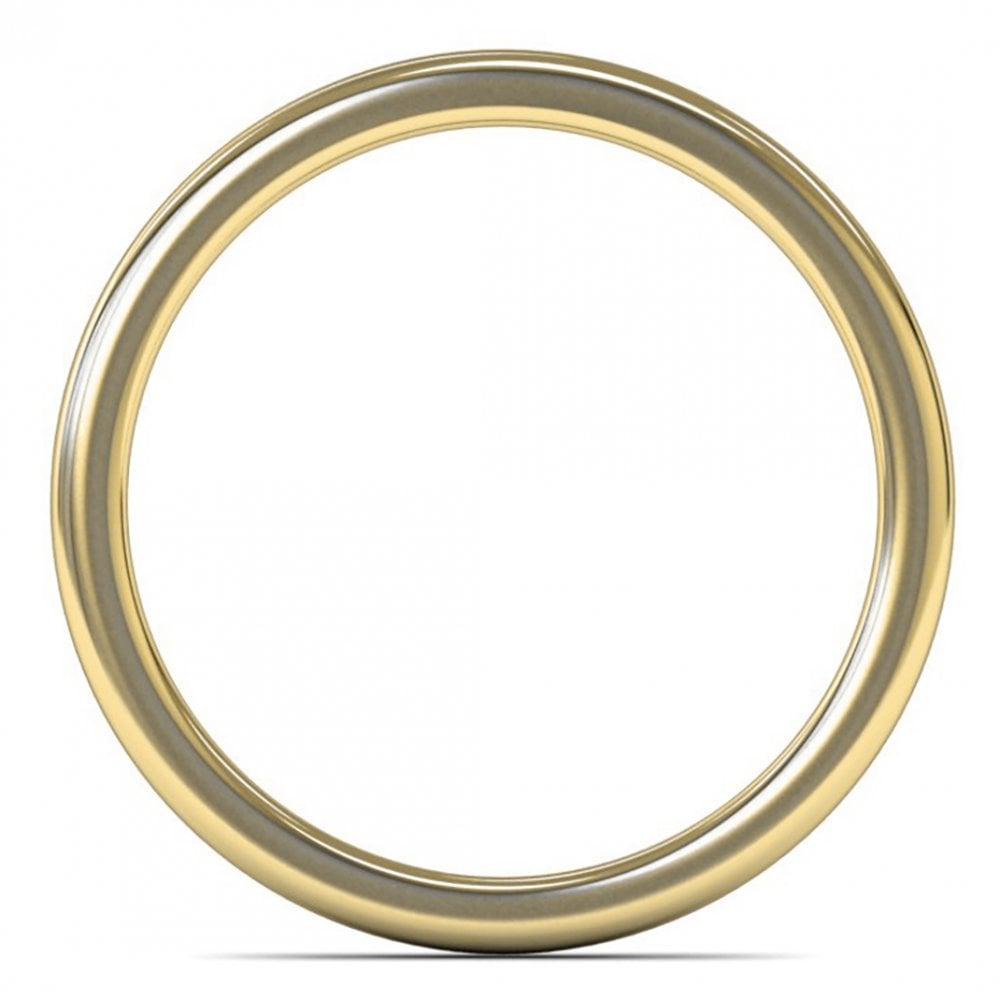 2mm Gold Wedding Band - side view
