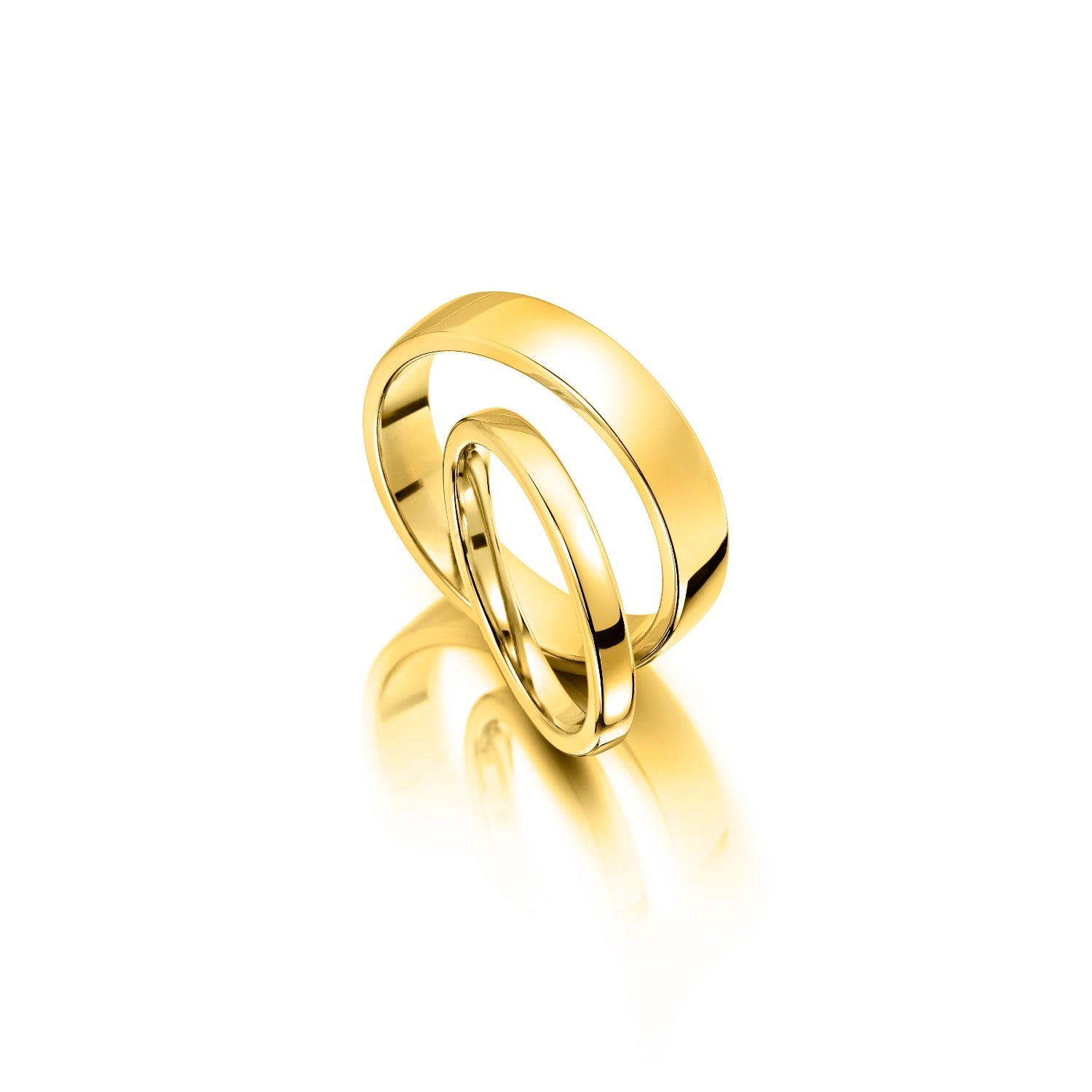 2mm gold wedding band & matching mens gold wedding band
