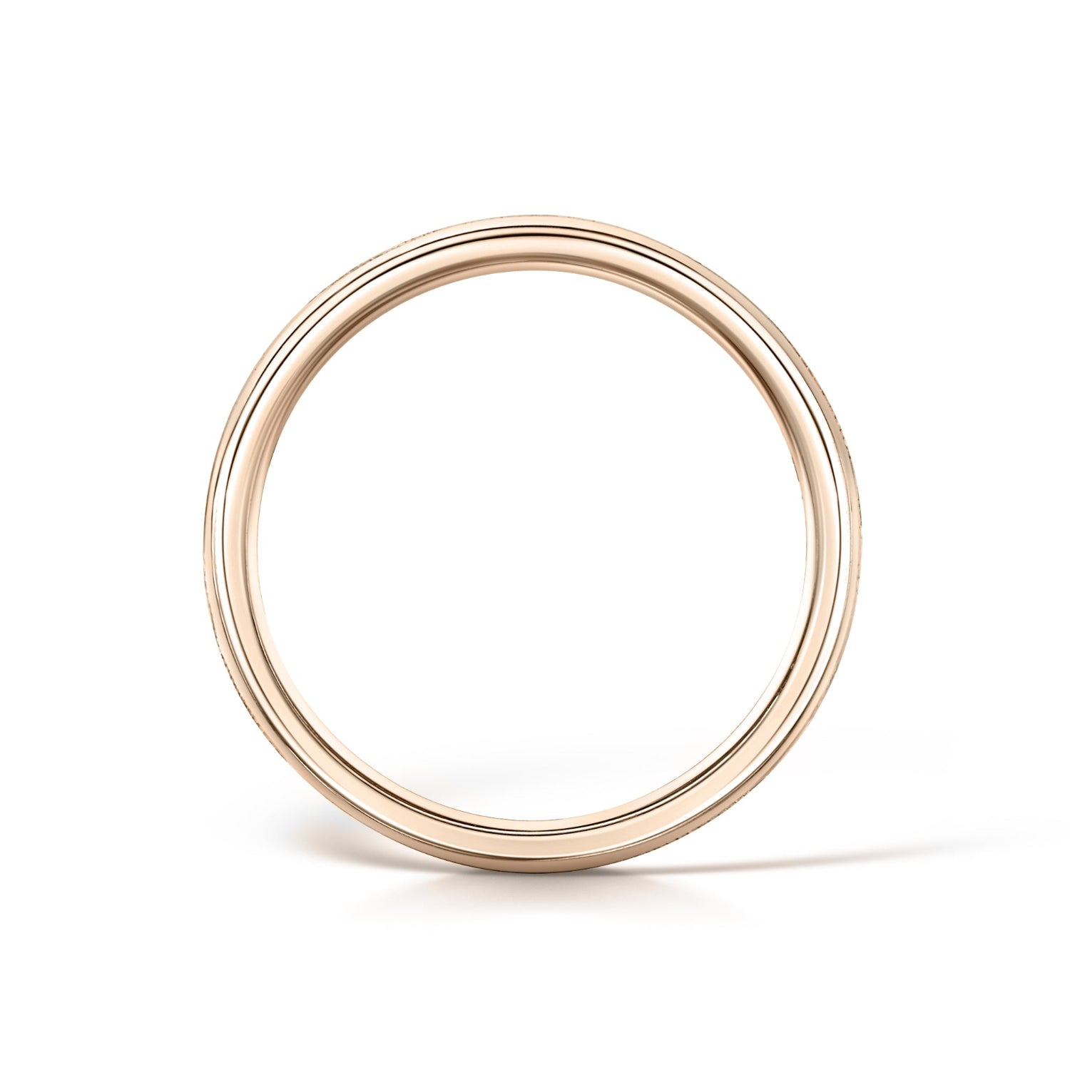 Wedding Band with Hand Engraved Leaves in Rose Gold