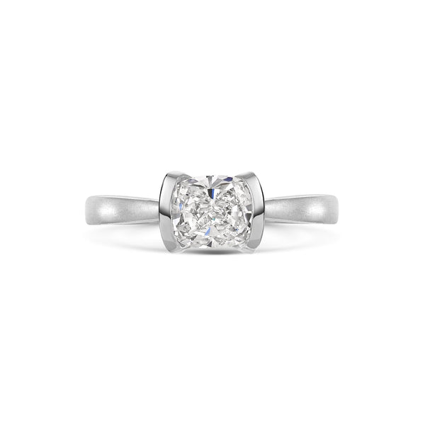 Cushion Cut Diamond Solitaire Engagement Ring