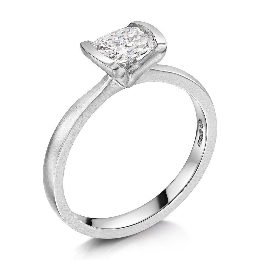 Cushion Cut Diamond Solitaire Engagement Ring - Side view