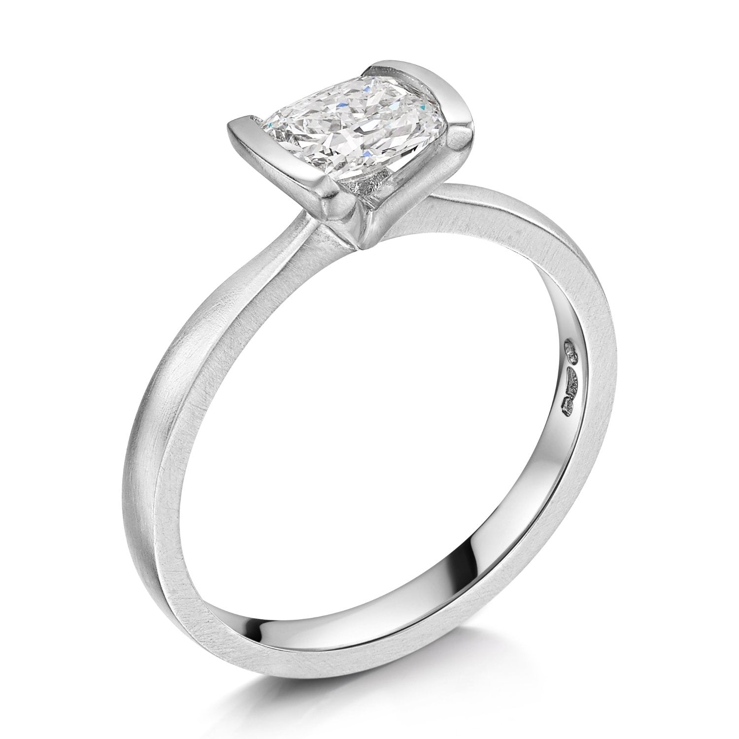Cushion Cut Diamond Solitaire Engagement Ring - Side view