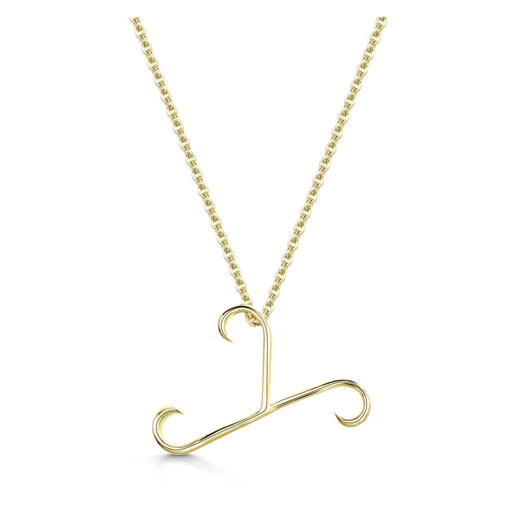 Yellow Gold Letter Y Initial Pendant & Chain