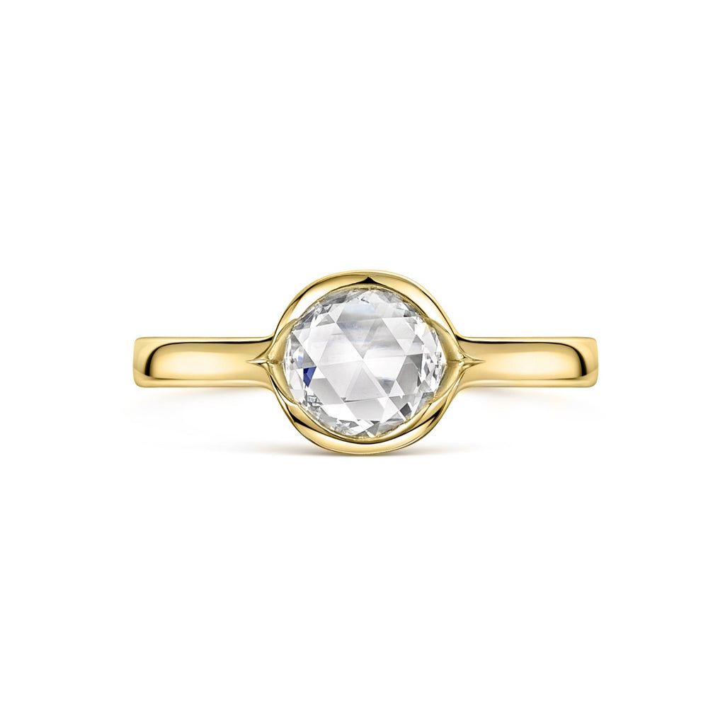 Yellow gold Rose Cut Diamond Engagement Ring