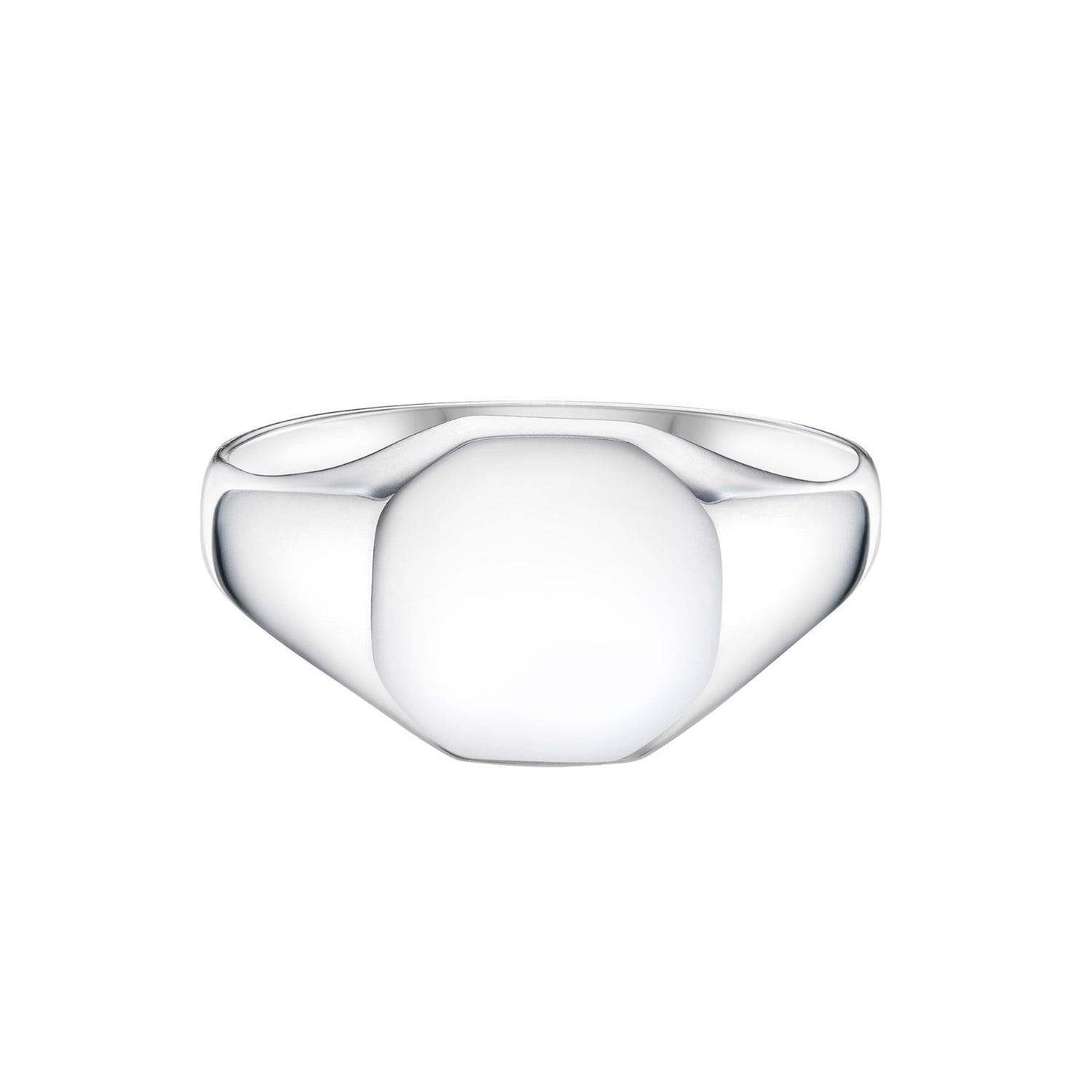 modern mens platinum signet ring for engraving