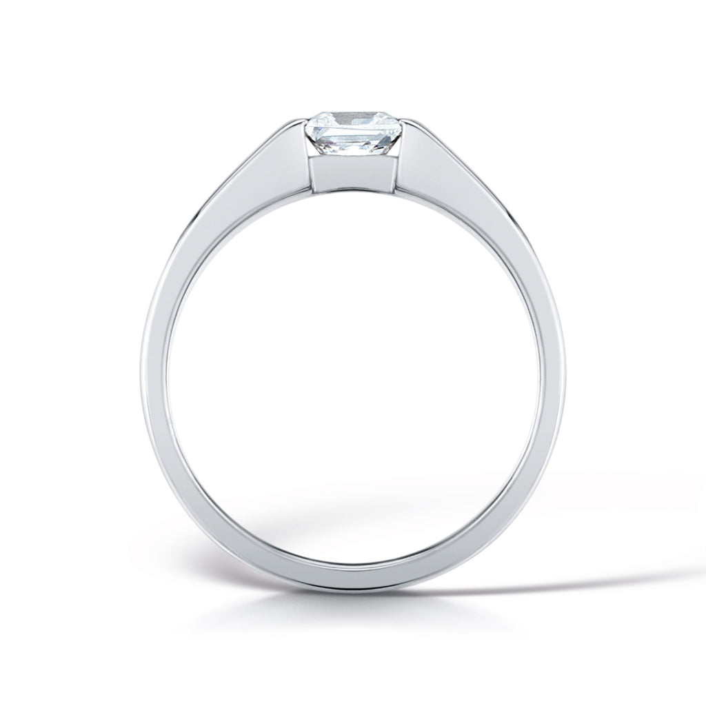 Chunky Princess Cut Diamond Ring - Side View