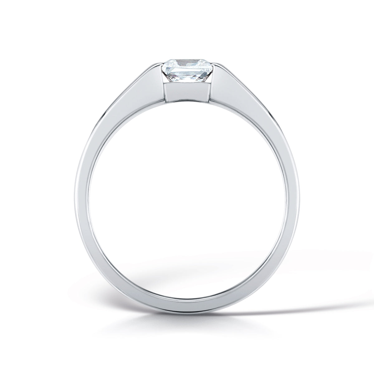 Chunky Princess Cut Diamond Ring - Side View