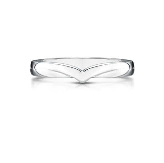 Ladies Shaped Wedding Ring in Platinum