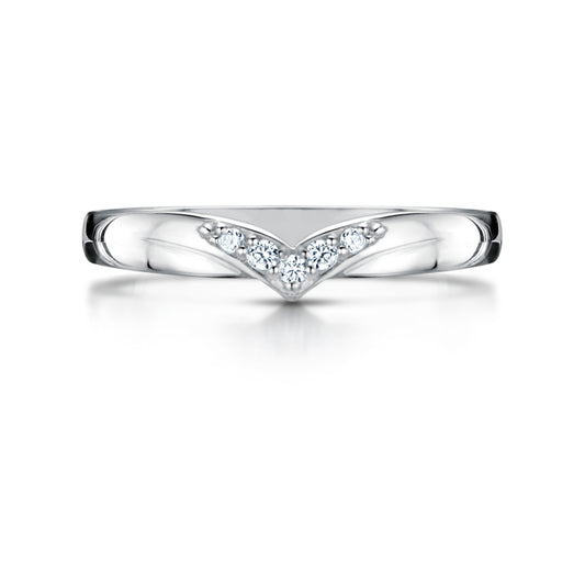 Diamond Set Shaped Wedding ring in Platinum 