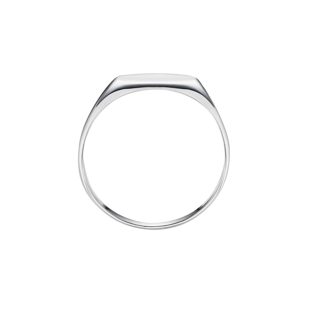 platinum hexagonal signet ring - UK made