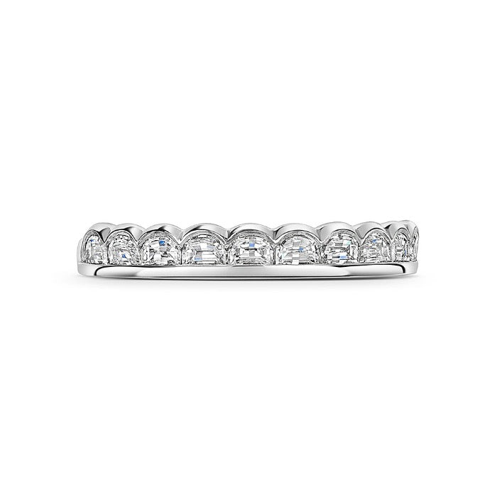 Half Moon Diamond Eternity Wedding Ring