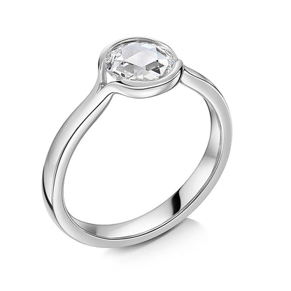 Rose Cut Diamond Engagement Ring Side View
