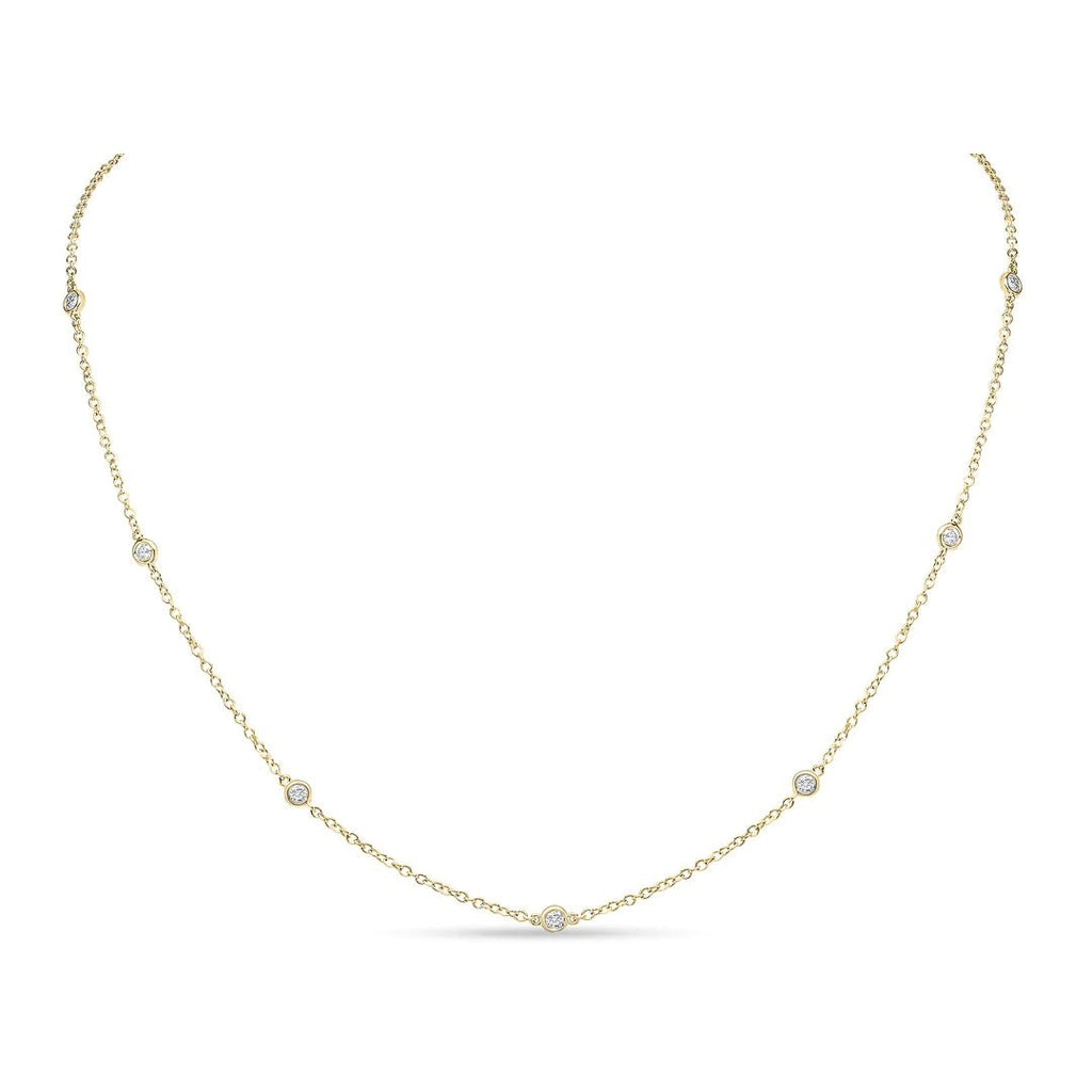 18ct Yellow Gold Diamond Station Necklace