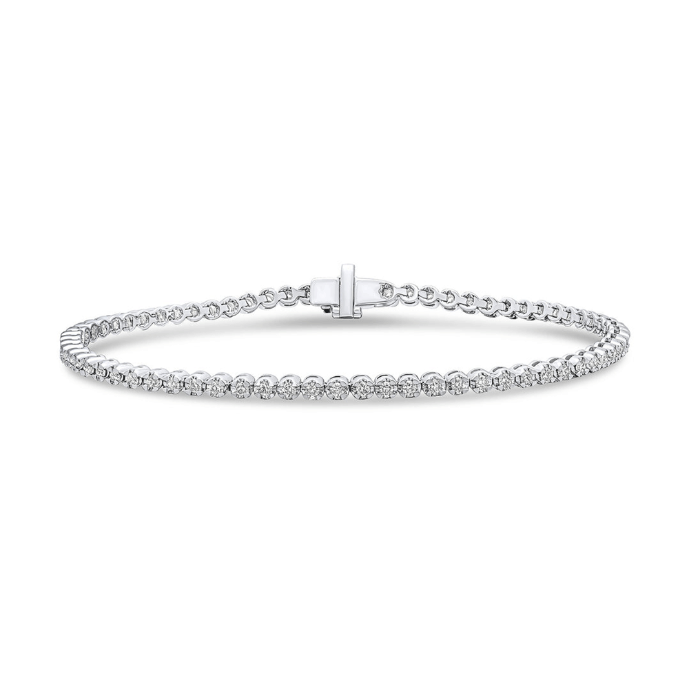 18ct White Gold Bracelet 1ct Diamond Tennis Style