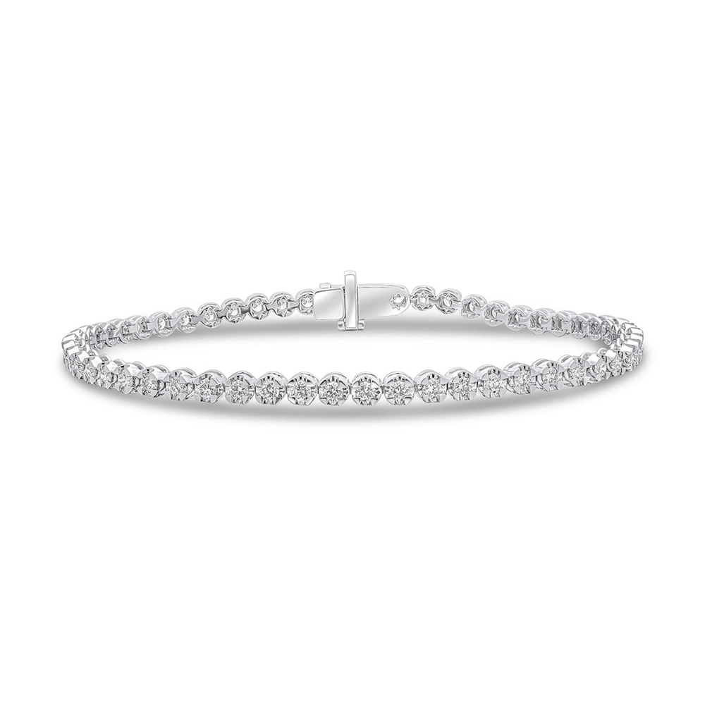18ct White Gold Bracelet 2ct Diamond Tennis Style