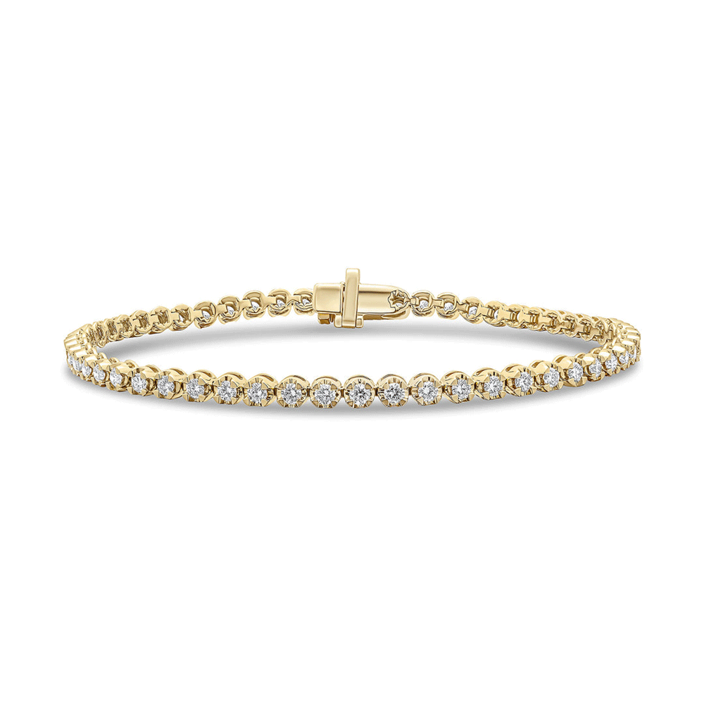 18ct Yellow Gold Bracelet 2ct Diamond Tennis Style