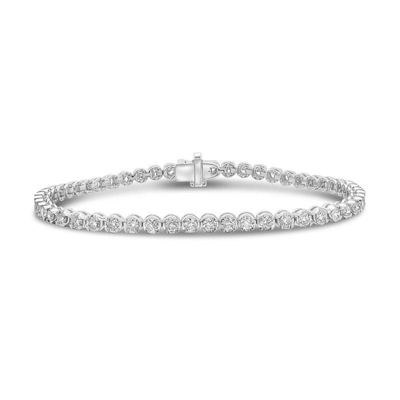 18ct White Gold Bracelet 3ct Diamond Tennis Style