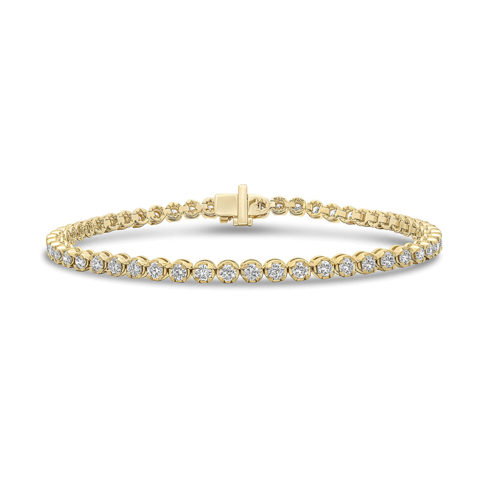 18ct Yellow Gold Bracelet 3ct Diamond Tennis Style