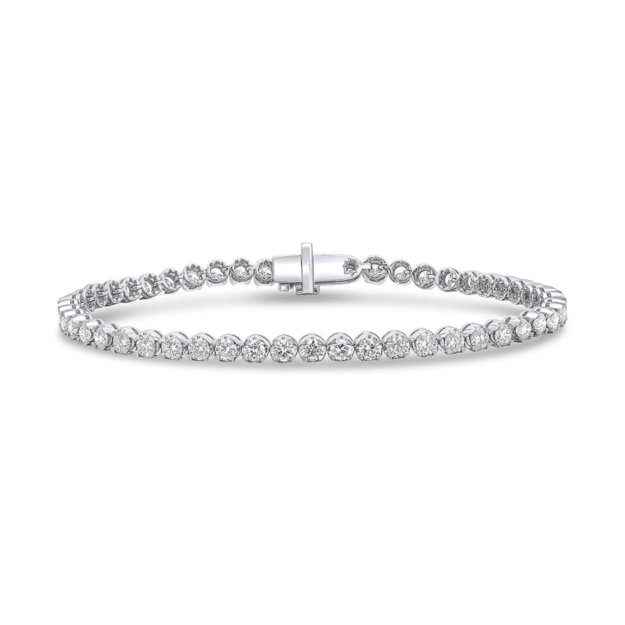 18ct White Gold Bracelet 4ct Diamond Tennis Style