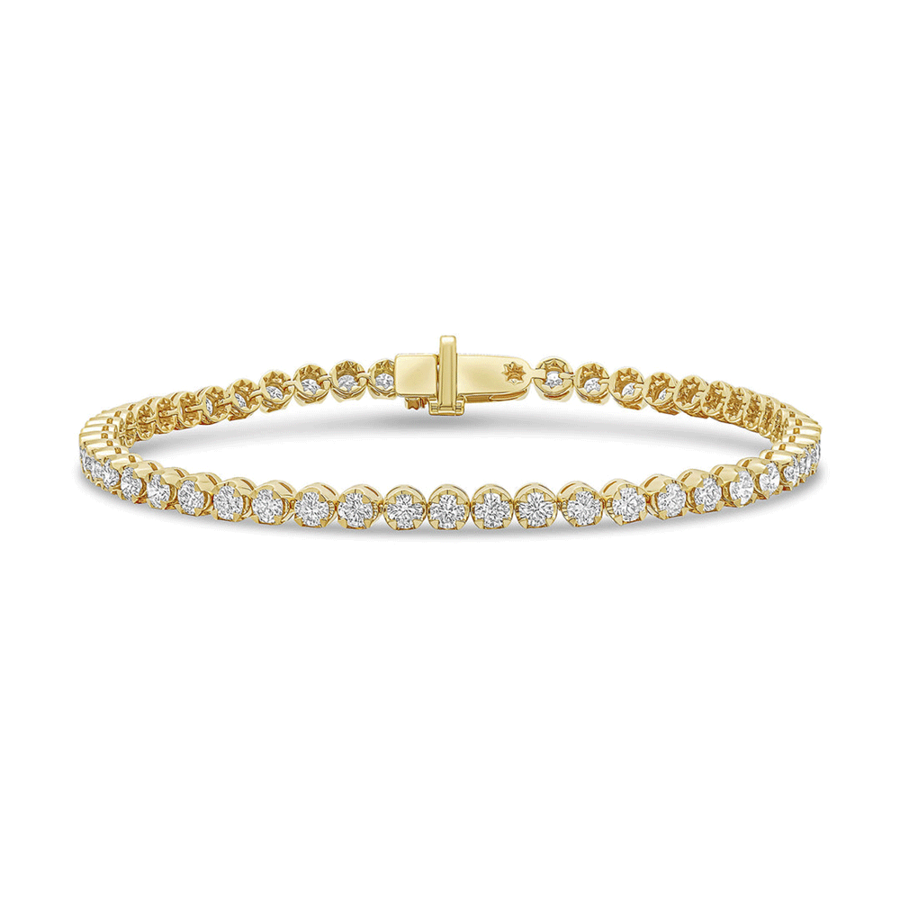 18ct Yellow Gold Bracelet 4ct Diamond Tennis Style