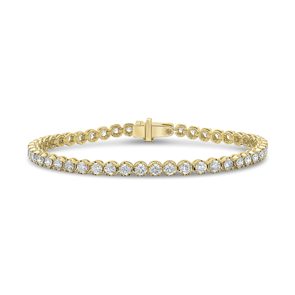 18ct Yellow Gold Bracelet 5ct Diamond Tennis Style