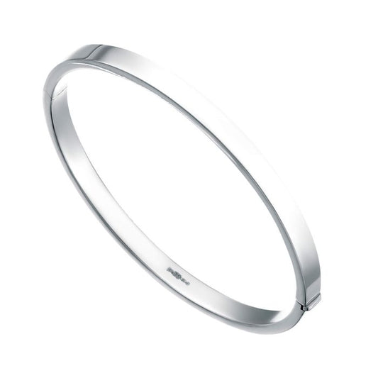 Silver Hinged Bangle on a white background