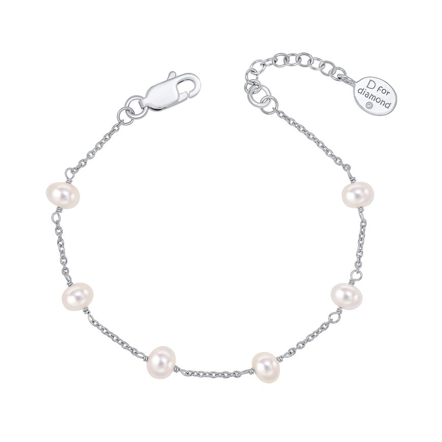 Children's Pearl Station Bracelet on a white background.