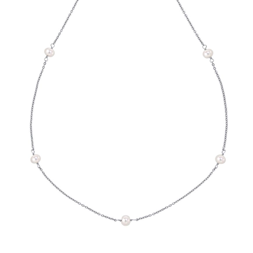 Children's Pearl Station Necklace on a white background