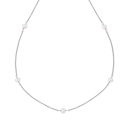 Children's Pearl Station Necklace on a white background