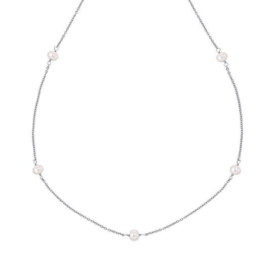 Children's Pearl Station Necklace on a white background