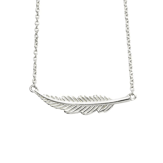 Silver Feather Necklace on chain
