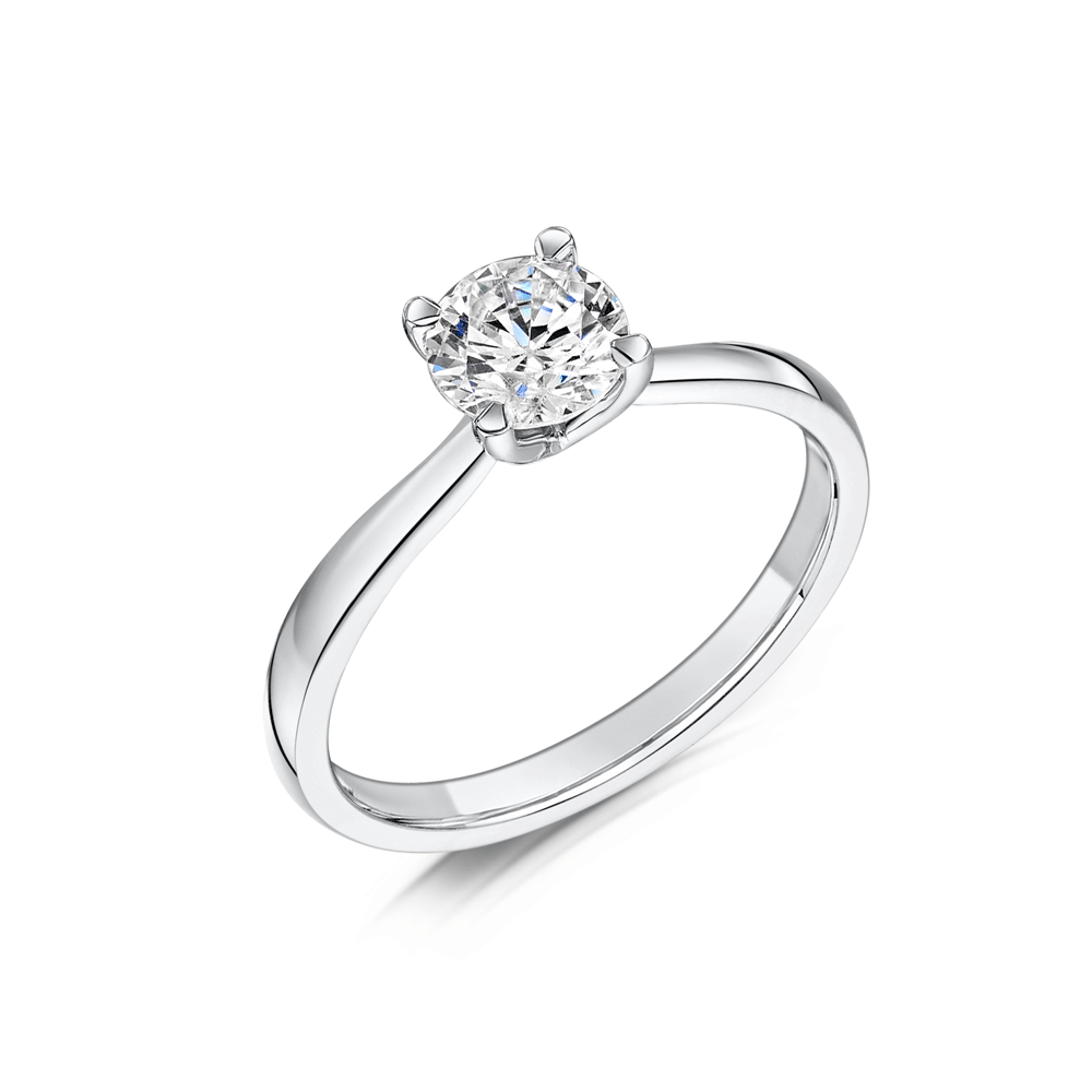Round Diamond Solitaire Engagement Ring with open setting.