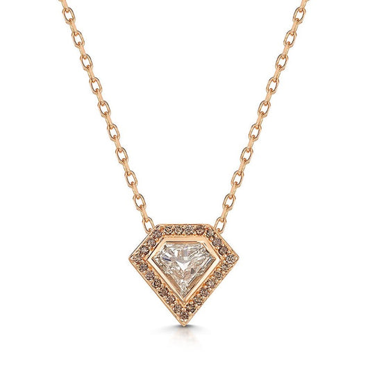 Shield Diamond Rose Gold Necklace 