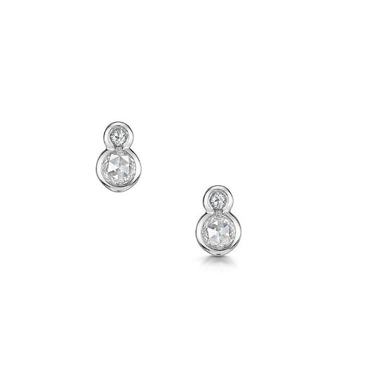 Rose Cut Diamond Earrings in Platinum